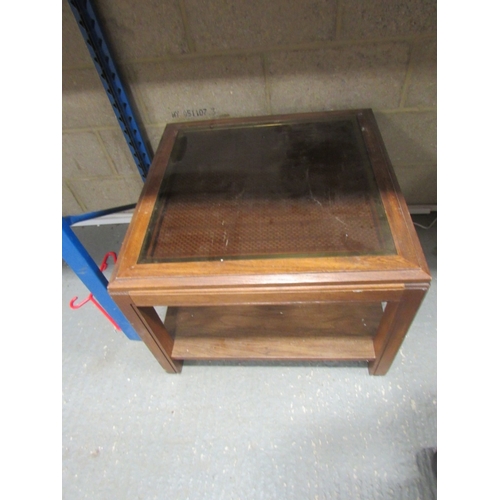 45 - Glass top coffee table