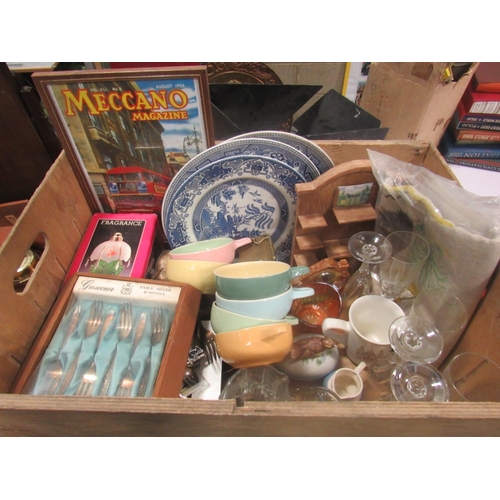 62 - Wooden box of mixed items