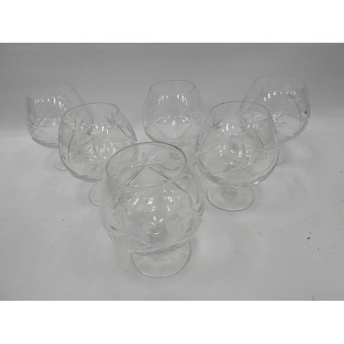 338 - 6 Brandy glasses