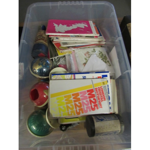 284 - Box of Odds including Globe Moneyboxes & Maps