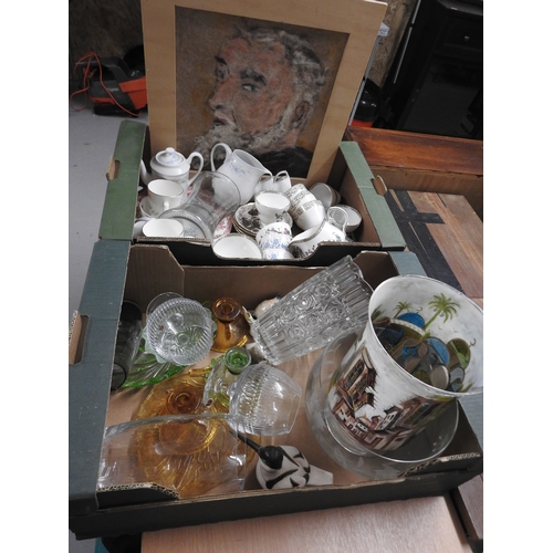 252 - 2 Mixed boxes of glass & china