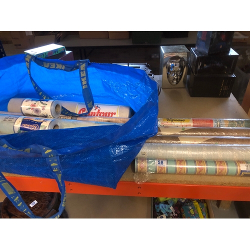 274 - Qty of retro unwrapped rolls of wallpaper, some matching, plus wood effect self adhesive & border ro... 