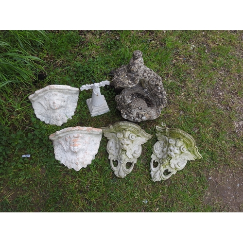 83 - 6 Concrete garden ornaments