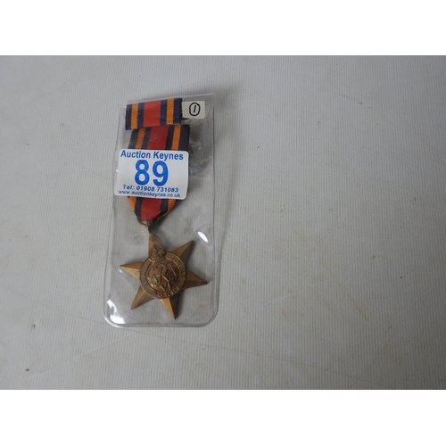 89 - WW2 Burmastar with ribbon clasp