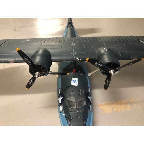 79 - Large  model seaplane, wing span approx 147cm