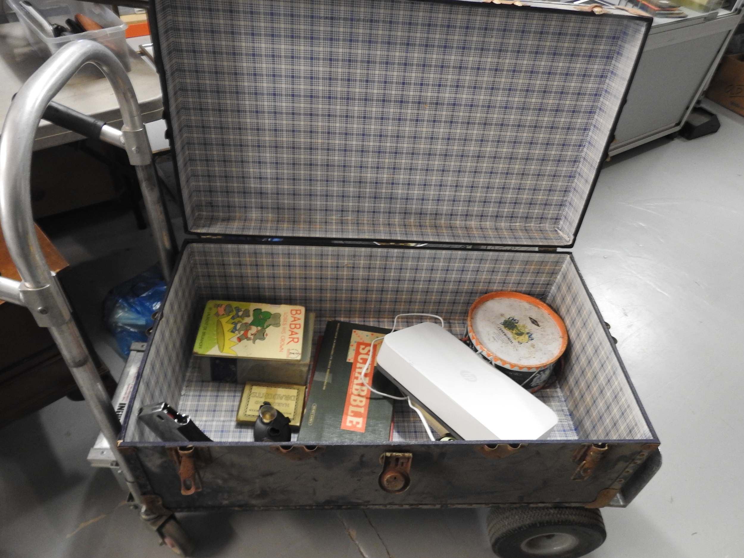 Vintage trunk + contents