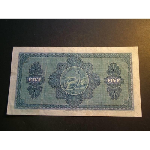 102 - British Linen Bank.  £5, 2.5.1959, ser. V/11 042655, D78-3 (SC214c, P-161d), F+, number written on f... 