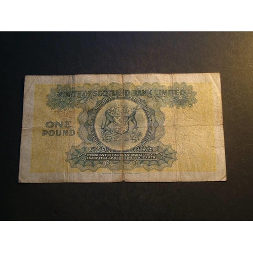 111 - North of Scotland Bank Limited.  £1, 1.7.1938, ser. A 988415, first series, D30-1 (SC712a, P-S644), ... 