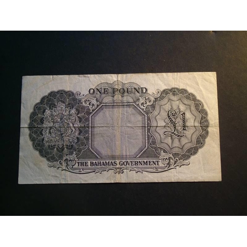 12 - BAHAMAS.  £1, ND(1953), sign. Sweeting-Burnside, P-15b, VG