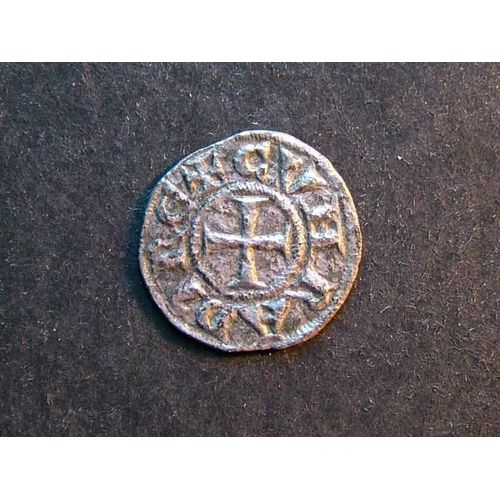 148 - ITALY.  Genoese Republic, Ar Denaro, 16mm, c.0.8g, of period Conrad I to Conrad III (1139-1339), +.I... 