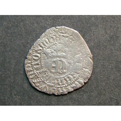 158 - SPAIN.  Enrique II (1369-79), Ar 1 Real de Vellón de ½ Maravedi, without mintmark, Burgos-415, Cayón... 