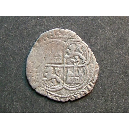 158 - SPAIN.  Enrique II (1369-79), Ar 1 Real de Vellón de ½ Maravedi, without mintmark, Burgos-415, Cayón... 