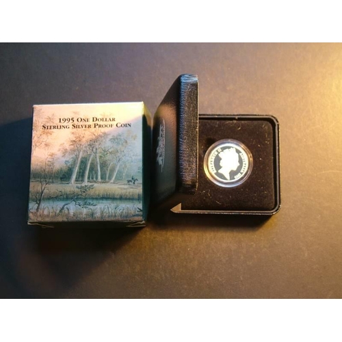 205 - AUSTRALIA.  $1, 1995, Banjo Paterson, KM269a.1, silver PROOF, cased, FDC