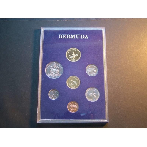 214 - BERMUDA.  Proof set, 1983, 1c to $5, 7 coins, in rigid plastic case.