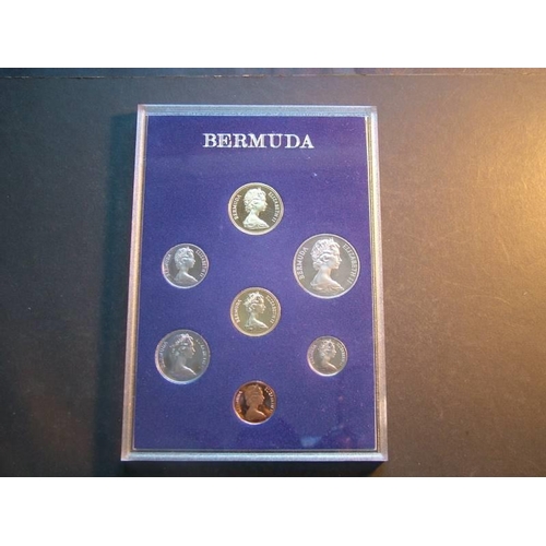 214 - BERMUDA.  Proof set, 1983, 1c to $5, 7 coins, in rigid plastic case.