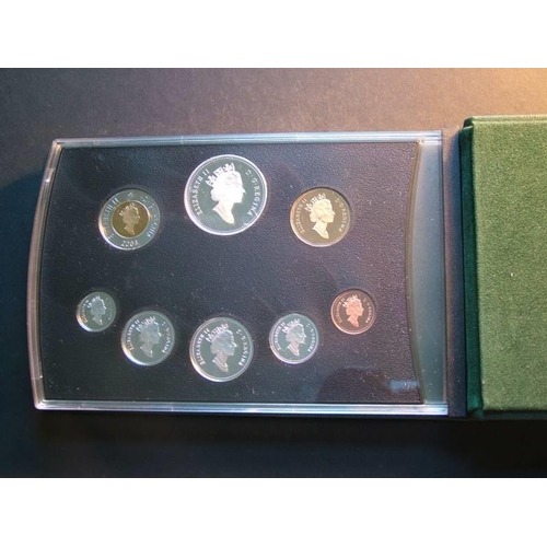 223 - CANADA.  Proof Set, 2003, 1c to bi-metallic $2, plus silver $1, Cobalt Mining cen, cased FDC