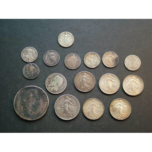 249 - FRANCE.  50 Centimes (1888A, 1895A, 1898, 1900, 1910, 1912, 1917 x2), 1 Franc (1869A, 1916 x3, 1918,... 