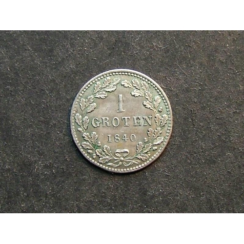 251 - GERMAN STATES.  Bremen.  1 Grote, 1840, KM230, EF