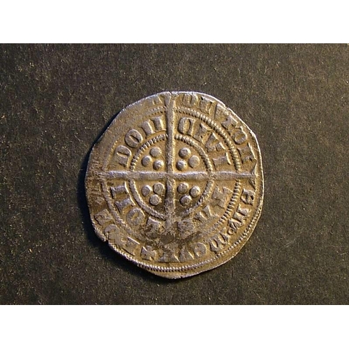 269 - Edward III (1327-1377), Ar Groat, Treaty period, London mint.  Error; obverse legend reads ?DWRD…  S... 