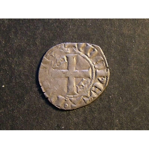 270 - Edward III (1327-1377), Anglo-Gallic “black money”, Ar “Double au Léopard sous Coronne”, +?D’ R?X An... 