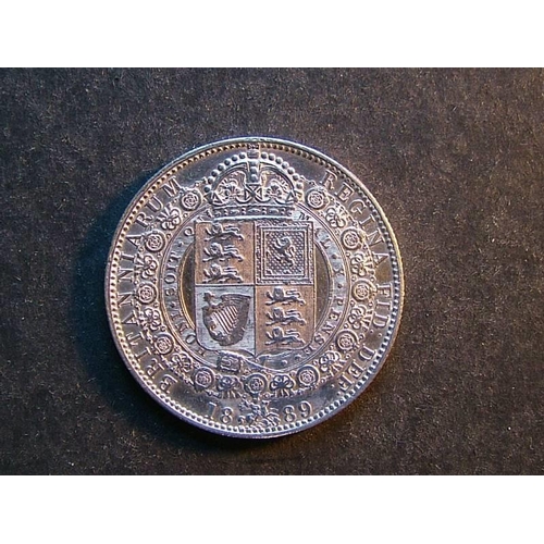 290 - Halfcrown.  1889, GVF, small dig on obverse, polished.