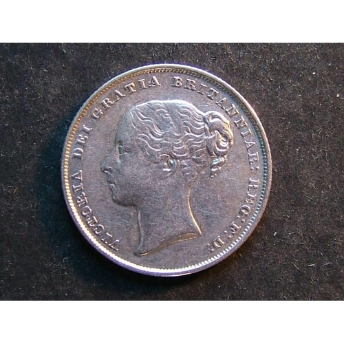 299 - Shilling.  1855, bright VF, faint scratch on obverse.