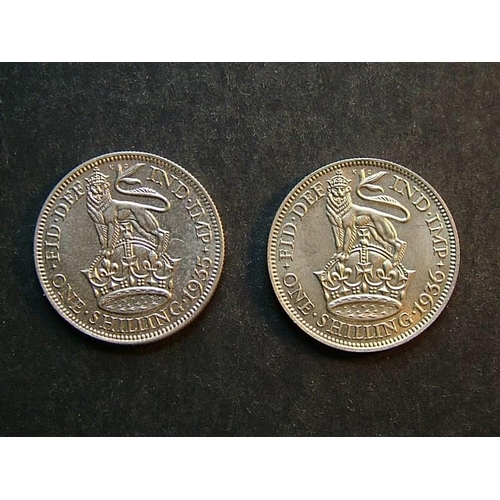 306 - Shilling.  1935 & 1936, AUNC  (2)