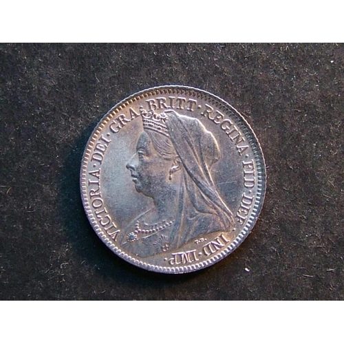 310 - Sixpence.  1900, AUNC