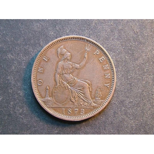 335 - Penny.  1873, obverse 6, reverse G, VF+