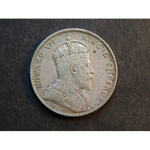 384 - HONG KONG.  50 Cents, 1902, KM15  F+