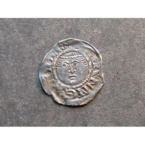 394 - IRELAND.  John, as Lord Protector (1185-1199), Ar ½d, Waterford mint.  Facing bust, IOHANNES DOMIN /... 