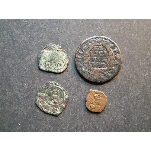 400 - ITALIAN STATES.  Sicily.  Billon denaro of Manfred (1258-64), Messina mint; billon denaro of Frederi... 