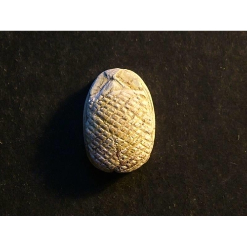 651 - Egypt.  Late period, 18th to 26th Dynasties (1543-525BC), white steatite Scarab amulet, c.17mm x 12m... 