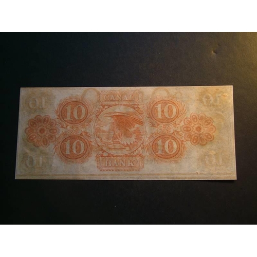 68 - U.S.A.  New Orleans Canal & Banking Company, $10, 18xx, series A, unissued remainder, GVF+