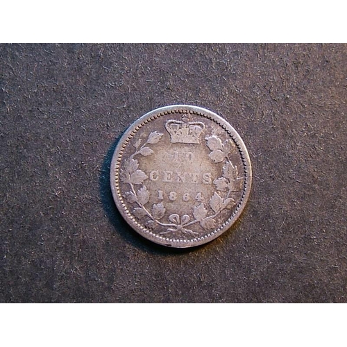 165 - CANADA – New Brunswick.  10 Cents, 1864, KM8, VG