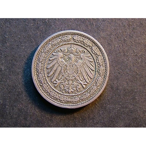 205 - GERMANY.  20 Pfenning, 1890A, KM13, VF