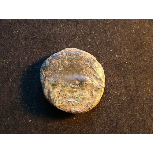 212 - Celtic.  Cantiaci, cast Potin unit, Thurrock type, c.120-100BC, head l. / bull butting r.  S-62, VG,... 