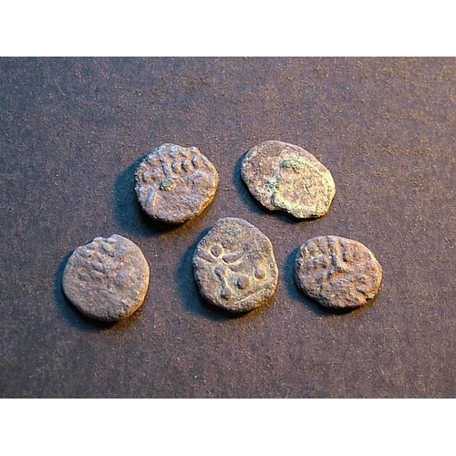 213 - Celtic.  Durotriges, mid-1st century BC to mid-1st century AD, billon Stater, S-367, x5.  Good  (5)