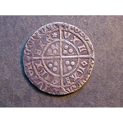 217 - Henry VI (First reign, 1422-1461)  Ar Groat, rosette-mascle issue, Calais mint, S-1859, VF