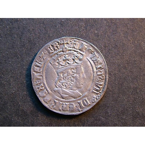 218 - Henry VIII (1509-1547).  Ar Groat, 1st coinage, in the name of Henry VII, London mint, mmk castle, S... 