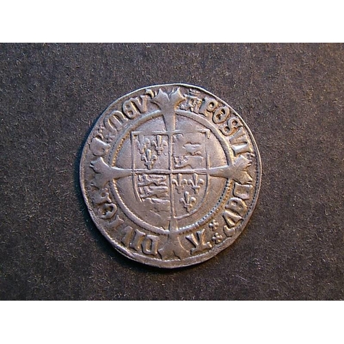 218 - Henry VIII (1509-1547).  Ar Groat, 1st coinage, in the name of Henry VII, London mint, mmk castle, S... 