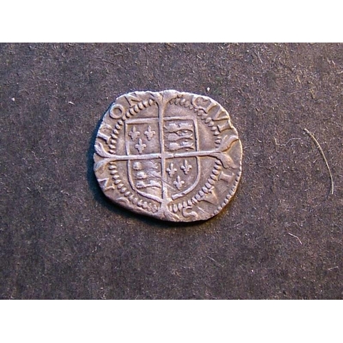 222 - Elizabeth I (1558-1603).  Ar 1d, 2nd issue (1560-61), mmk cross-crosslet, S-2558, VF