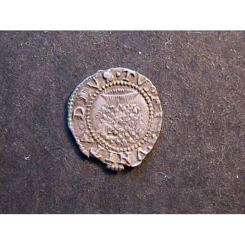 223 - James I (1603-1625).  Ar 1d 2nd coinage (1603-19), S-2661, NEF