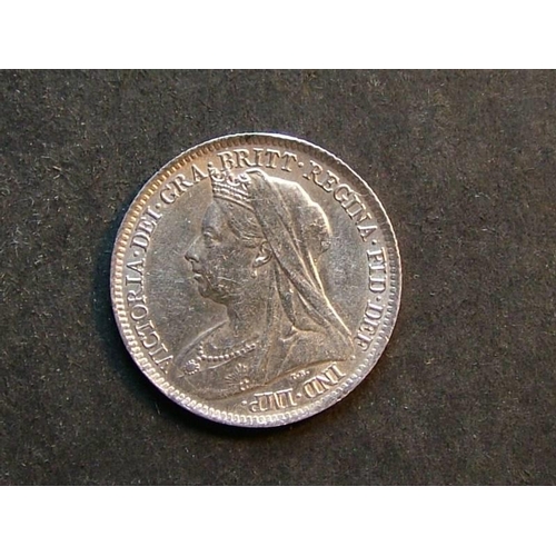 244 - Sixpence.  1901, AUNC