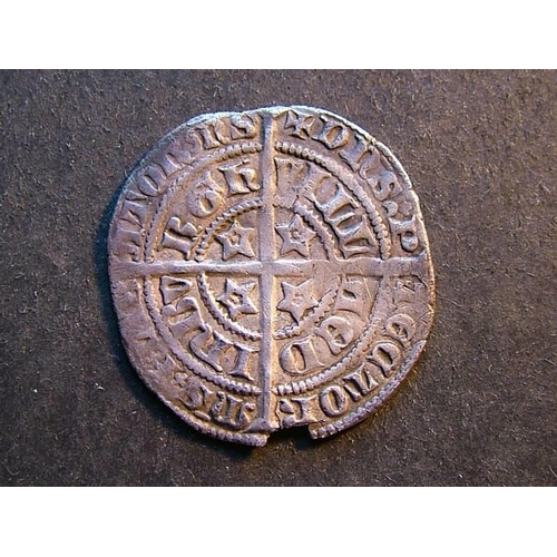 338 - SCOTLAND.  David II (1329-1371), Ar Groat, 2nd coinage (1357-67), Edinburgh mint, class B, S-5095, F... 