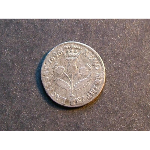 340 - SCOTLAND.  William III (1694-1702), 5 Shillings, 1696, S-5688, VG/NF, light scratches.