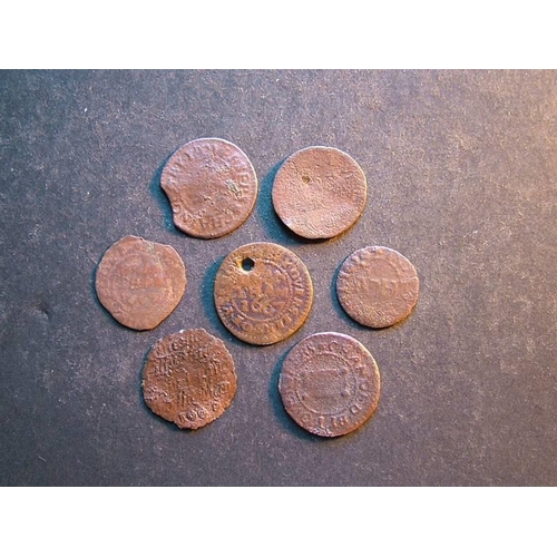 371 - Tradesmen’s Tokens - 17th Century.  Lincolnshire, various, including Boston, ½d, YE OVERSERS, W-15, ... 