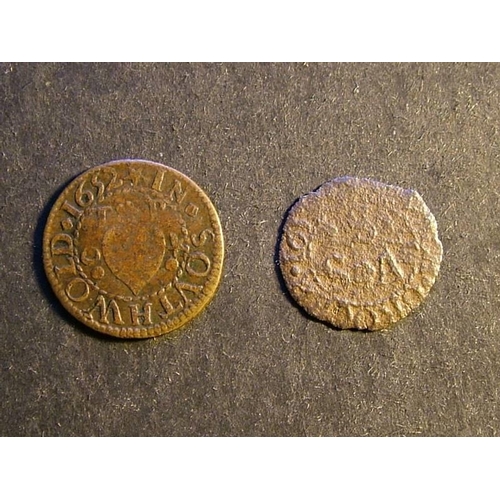 377 - Tradesmen’s Tokens – 17th Century.  Suffolk, Ipswich, ¼d, SAMVEL STANNARD OF, Grocers’ arms / IPSWIC... 