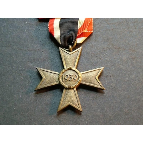 470 - Germany.  WWII War Merit Cross, full size original, GVF with ribbon.