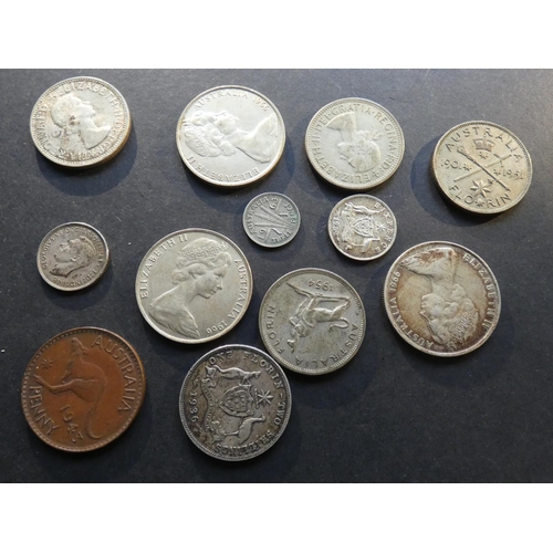 183 - AUSTRALIA.  1d, 1943(p), 3d (1963), 6d (1943D, 1962), 2/- (1936, 1951 Jubilee, 1954 Royal visit x2, ... 